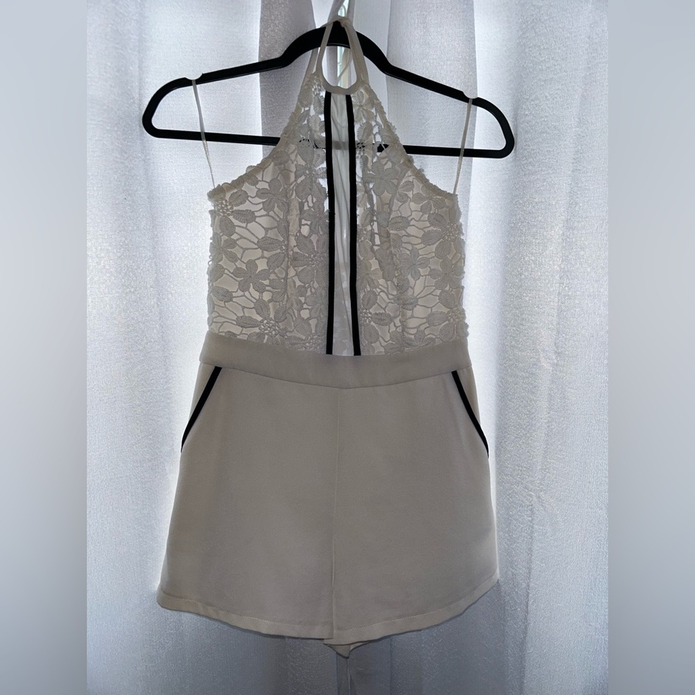 Tea n Cup White Lace Detail Romper
